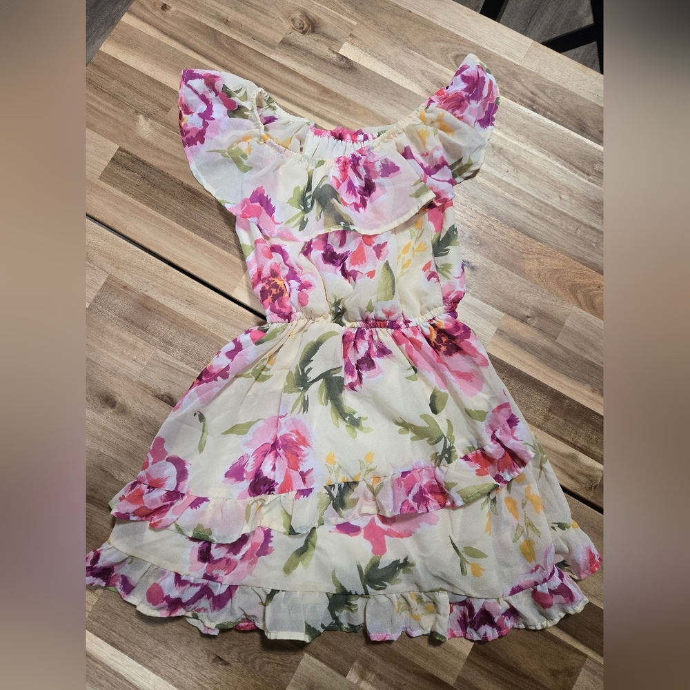 The Children's Place Pink Floral Ruffle Dress